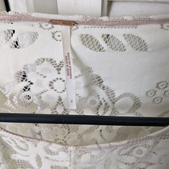 Free People cream lace boho/hippie skater dress size 2 - Picture 4 of 6